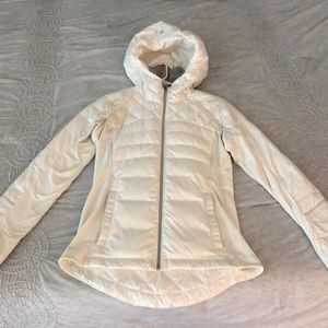 Lululemon white hooded puffer coat